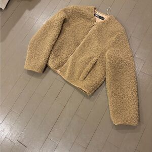Zara Beige Teddy Jacket